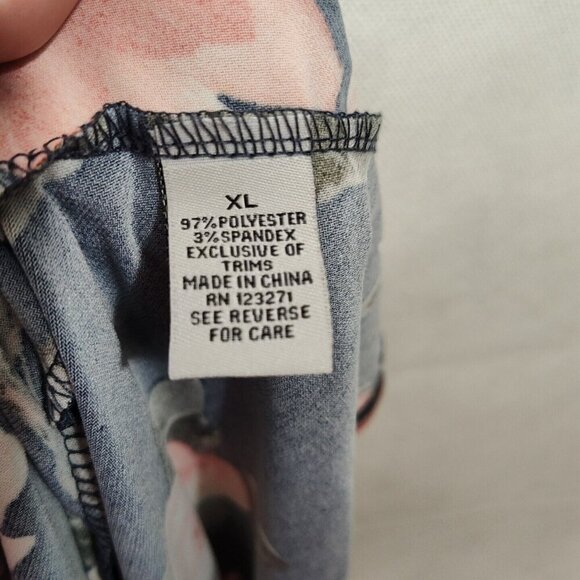 J for Justify Blue Floral A-line V-neck Dress Women Size XL Short Sleeve NEW - Picture 5 of 6